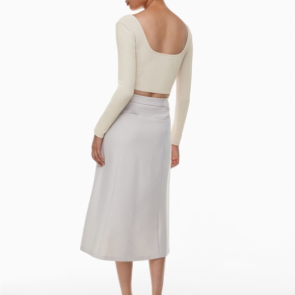 Babaton Ivory Ribbed Crop Top - Picture 5 of 5